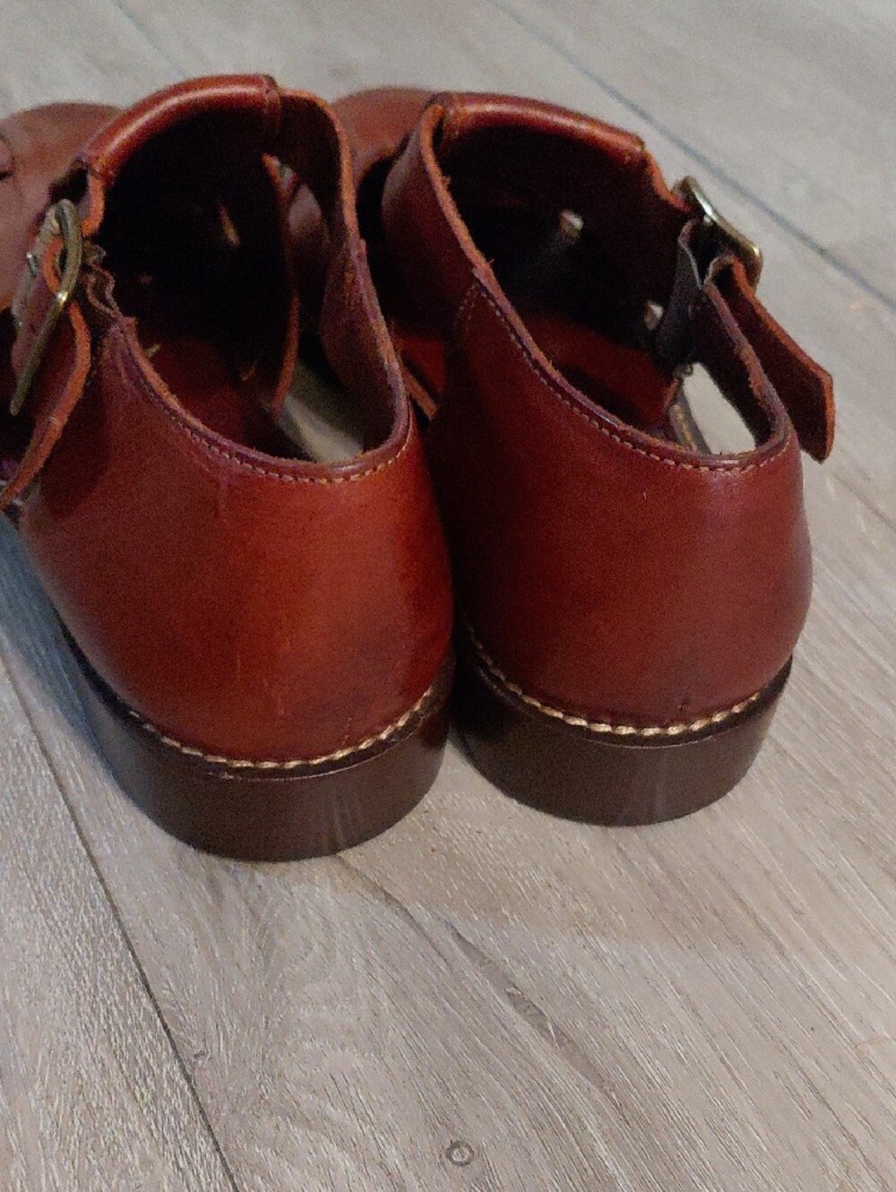 Cole Haan Men's Brown Leather Fisherman Sandals with Buckle - Picture 5 of 7